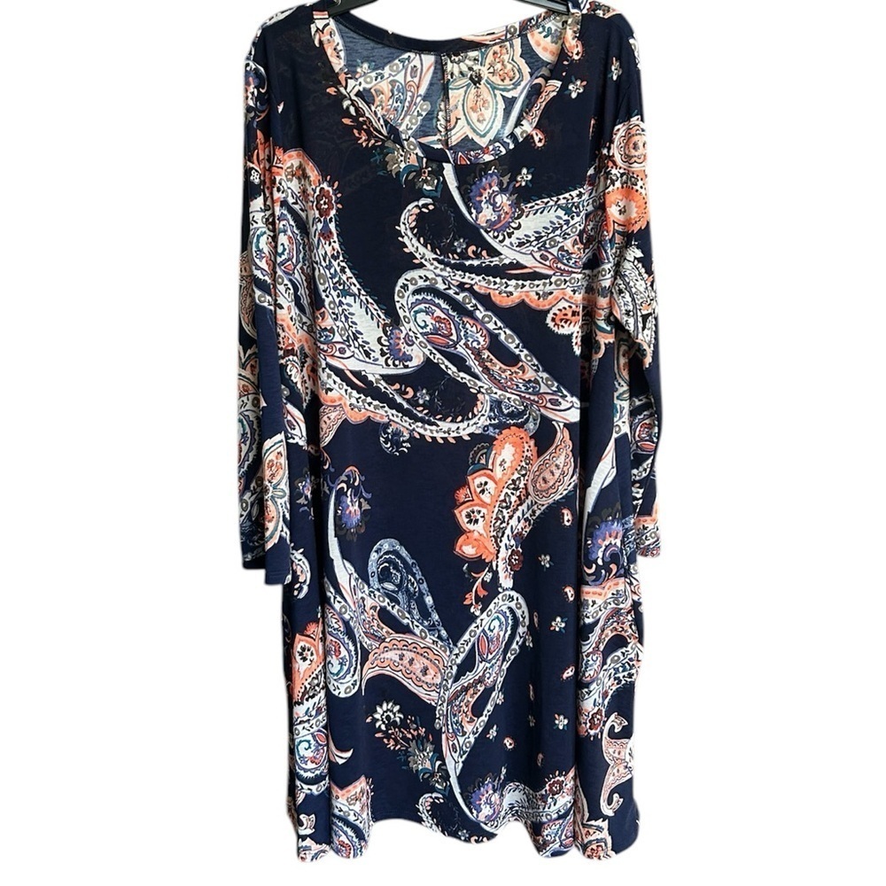 Unbranded Women’s Plus Size Paisley Print Long Sleeve Dress